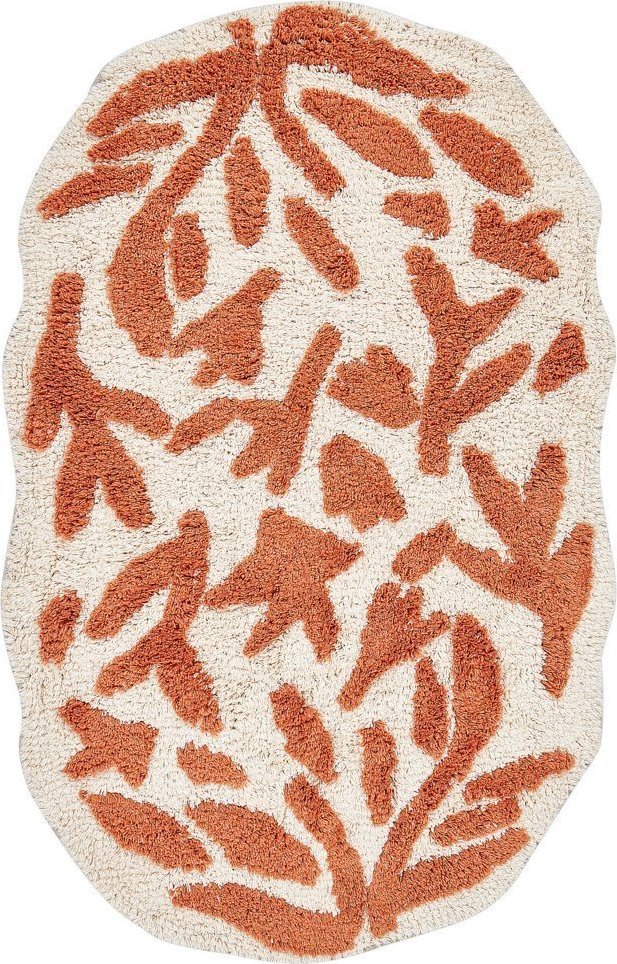 Beliani Dywanik łazienkowy bawełniany 60 x 90 cm pomarańczowy DERIK