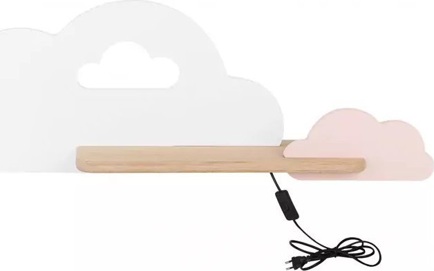 Lumes Biało-różowy kinkiet do pokoju dziecięcego z przewodem - K002-Ampi