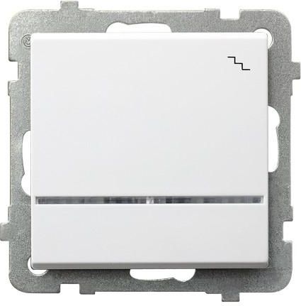 Ospel Łącznik schodowy Sonata pojedynczy 16AX IP20 z podświetleniem biały (ŁP-3RS/m/00)