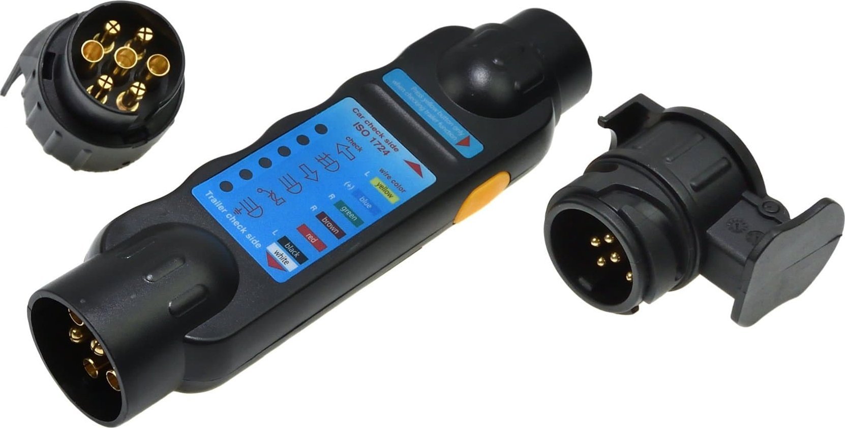 Tester gniazd i wtyczek przyczep + adaptery 13/7 7/13