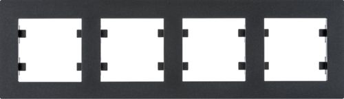 Hager Lumina intense ramka 4-krotna pozioma czarna (WL5743)