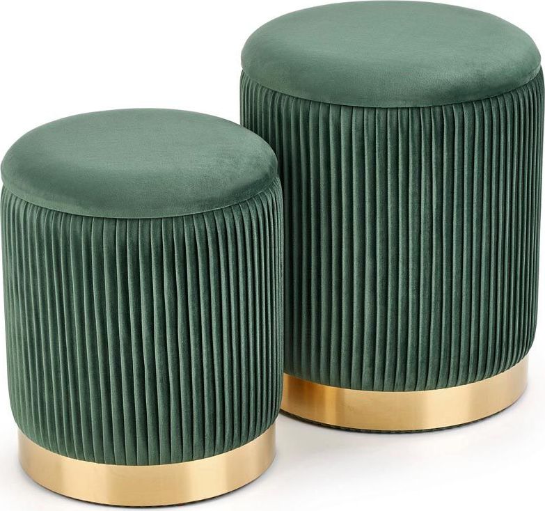 Elior Komplet puf ze schowkiem Lora - zieleń