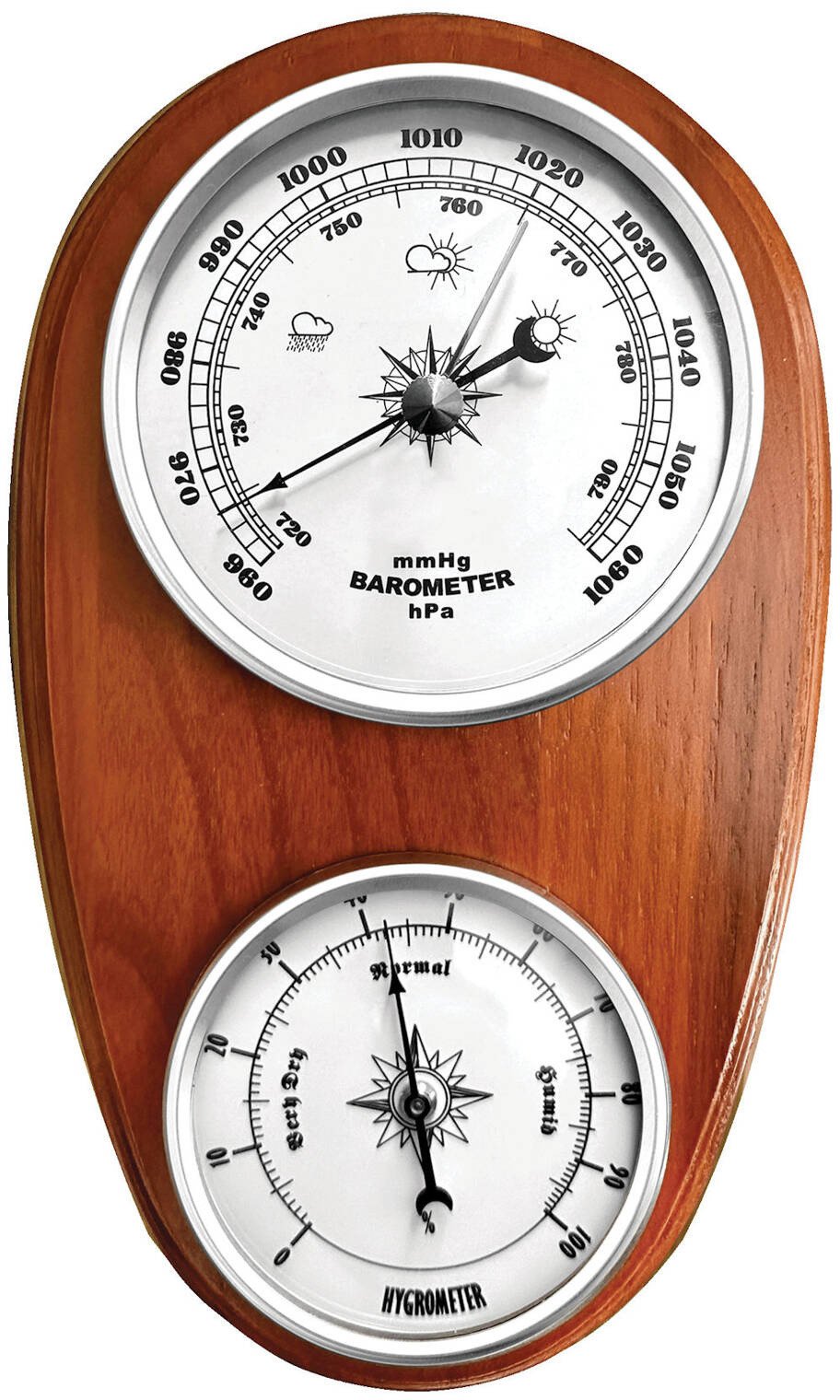 Barometr higrometr analogowy drewniany JVD BA231.41 12x21 cm .