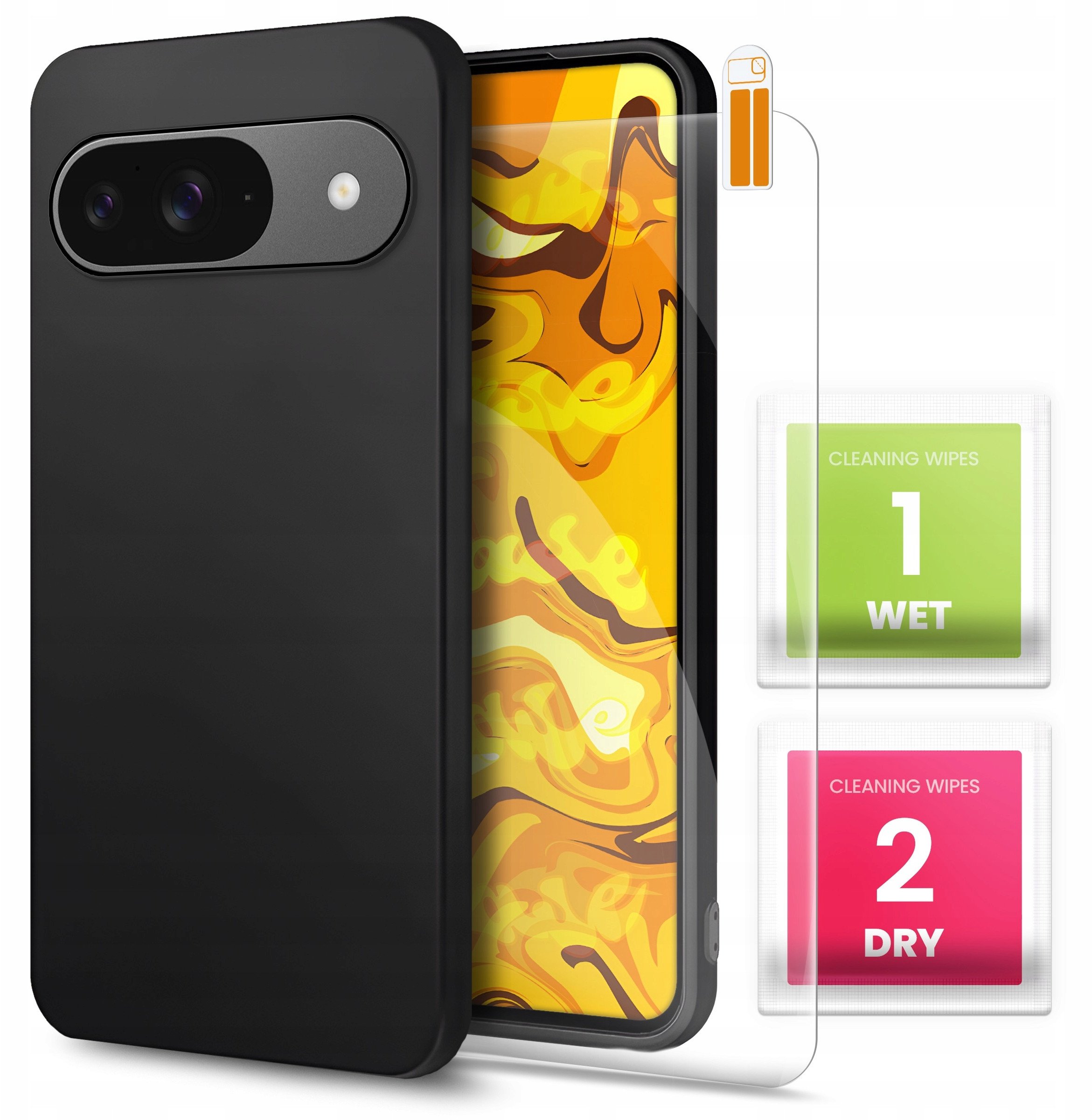 Etui do Google Pixel 9 / 9 Pro (Czarne, Matowe, Obudowa, Silikon) SZKŁO