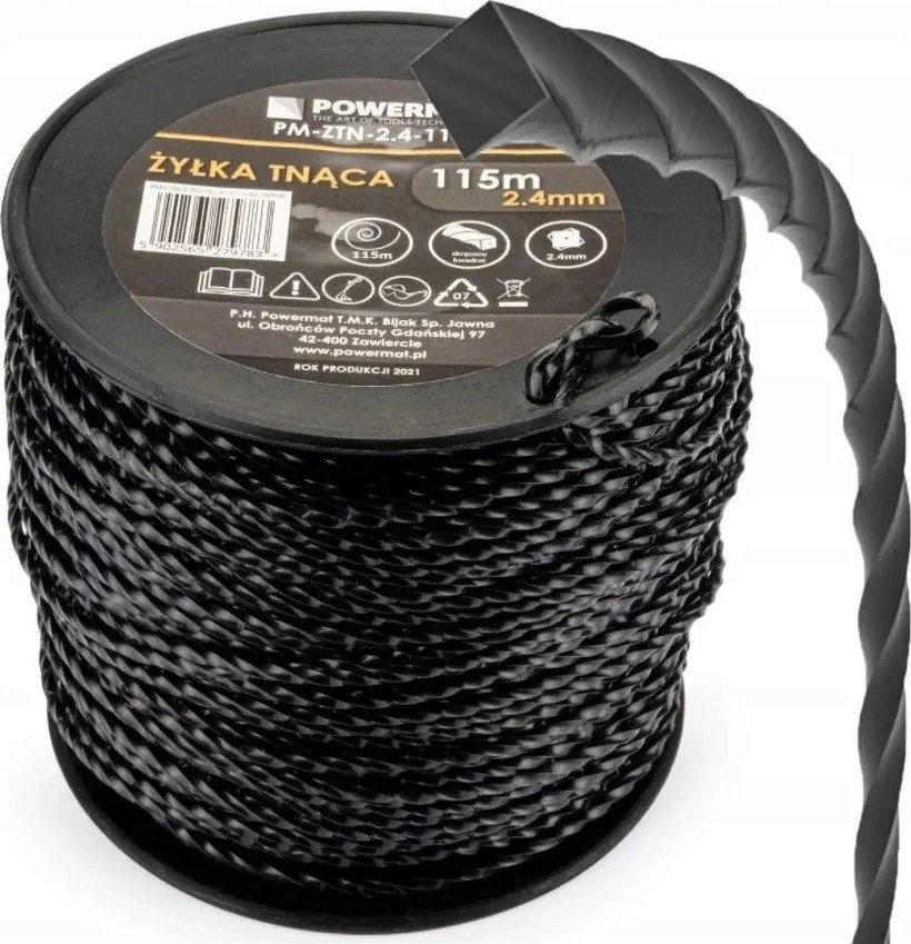 Powermat ŻYŁKA DO GŁOWICY KOSY SPALINOWEJ 2,40x115m 4-KĄTNA