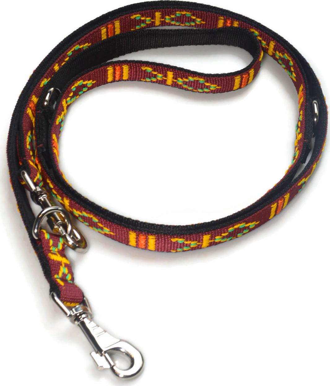 Alizoo Długa smycz przepinana podwójna , indiańska 25mm/220cm - ALIZOO