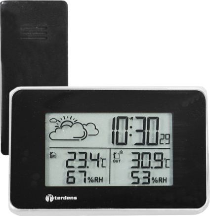 Stacja pogodowa Terdens Stacja pogodowa wyświetlacz LCD z czujnikiem zewnętrznym (3540)