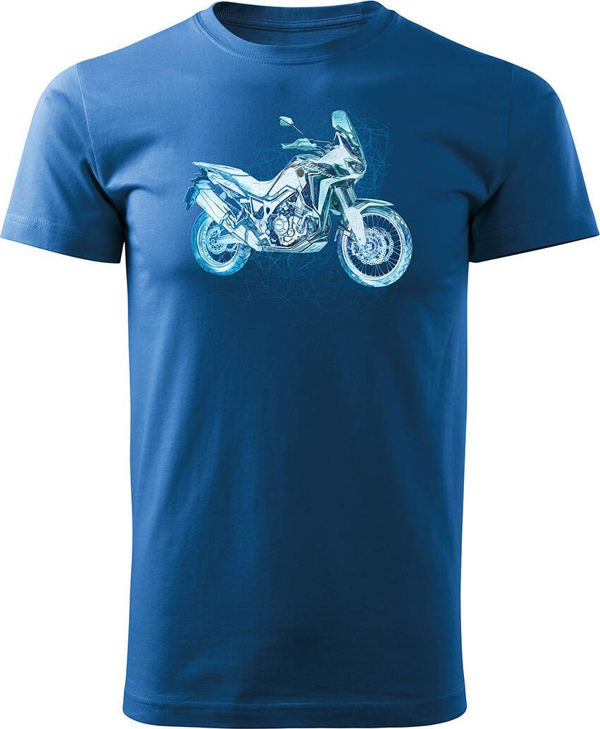 Topslang Koszulka motocyklowa z motocyklem na motor Honda Africa Twin CRF1100L niebieska granatowa L