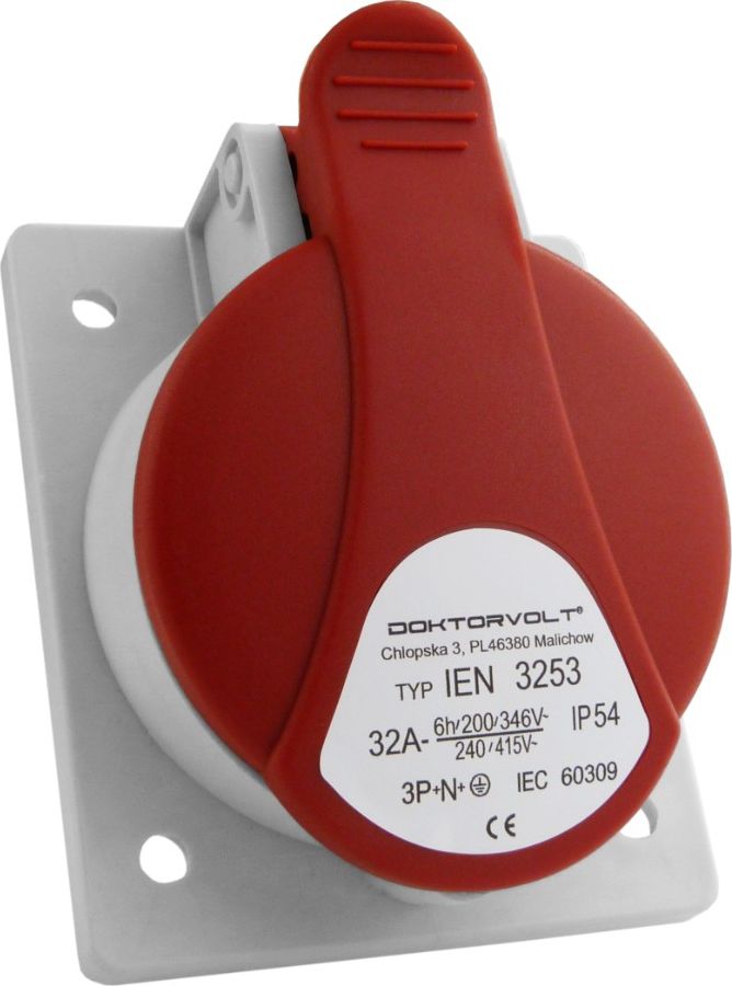 Doktorvolt Gniazdo tablicowe skośne 32A 5P IP54 Doktorvolt 6411
