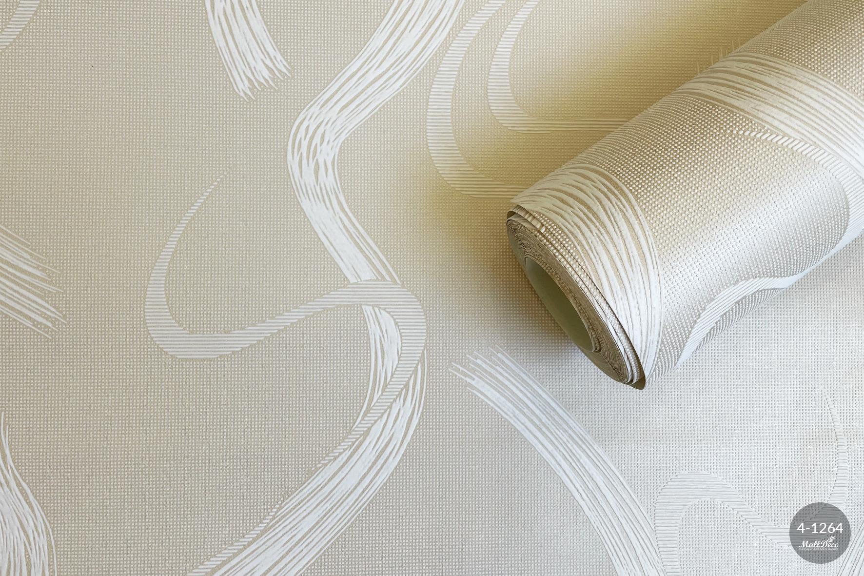 MallDeco TAPETA WINYLOWA MAKAU BEŻOWA