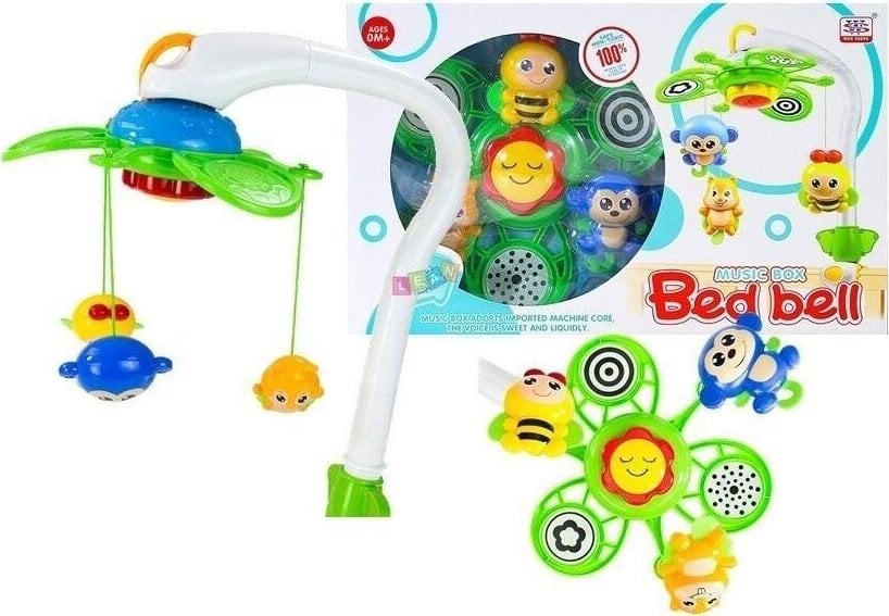 LeanToys Karuzelka do Łóżeczka z Pozytywką Bed Bell 2w1 LEAN Toys