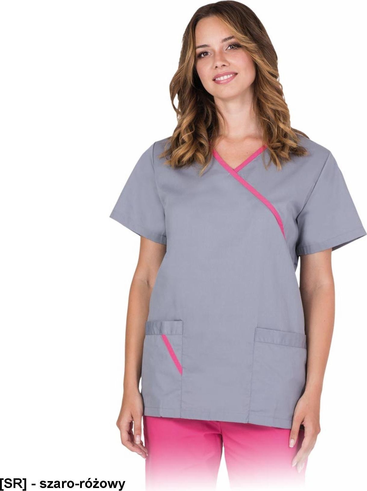 R.E.I.S. ARIA-J - bluza damska ochronna z krótkim rękawem, 2 kieszenie, bez guzików M