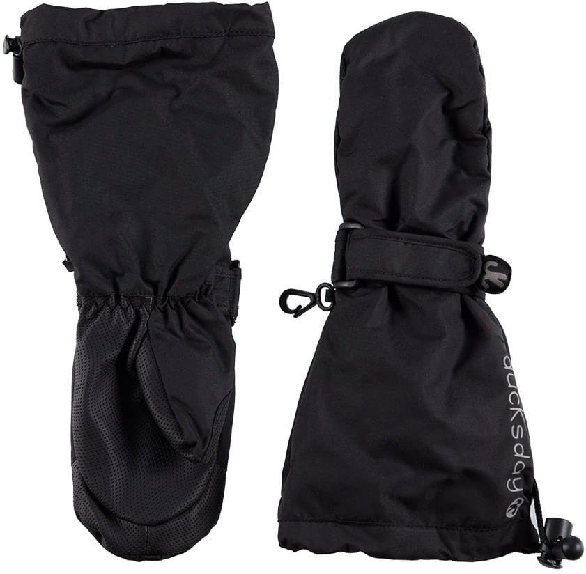 Czarne wodoodporne ciepłe rękawiczki zimowe dla chłopca, Black 2, XL (8-10 lat)