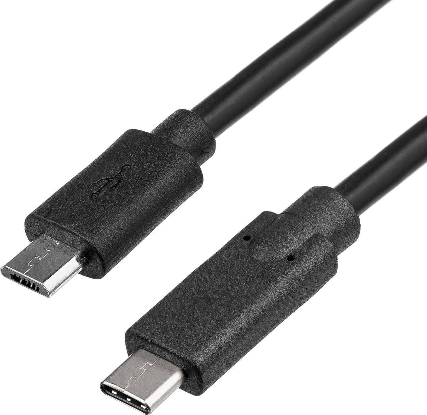 Kabel USB Akyga USB-C - microUSB 1 m Czarny (AK-USB-16)