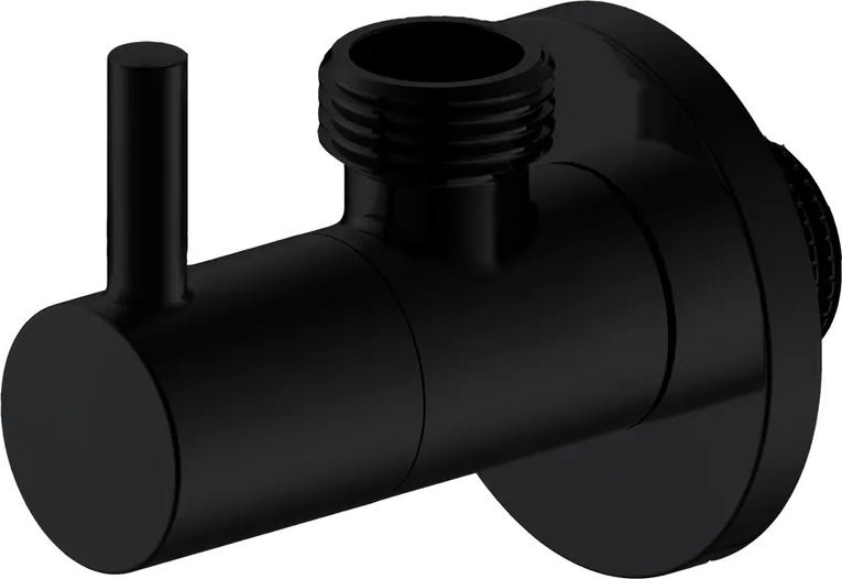 IDMAR Zawór kątowy 1/2"x1/2" z głowicą ceramiczną 1008 czarny mat