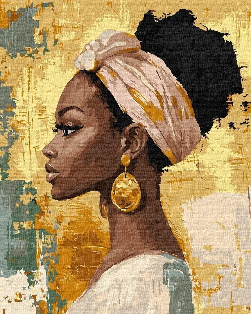 Malowanie po numerach - Piękność z kolczykami