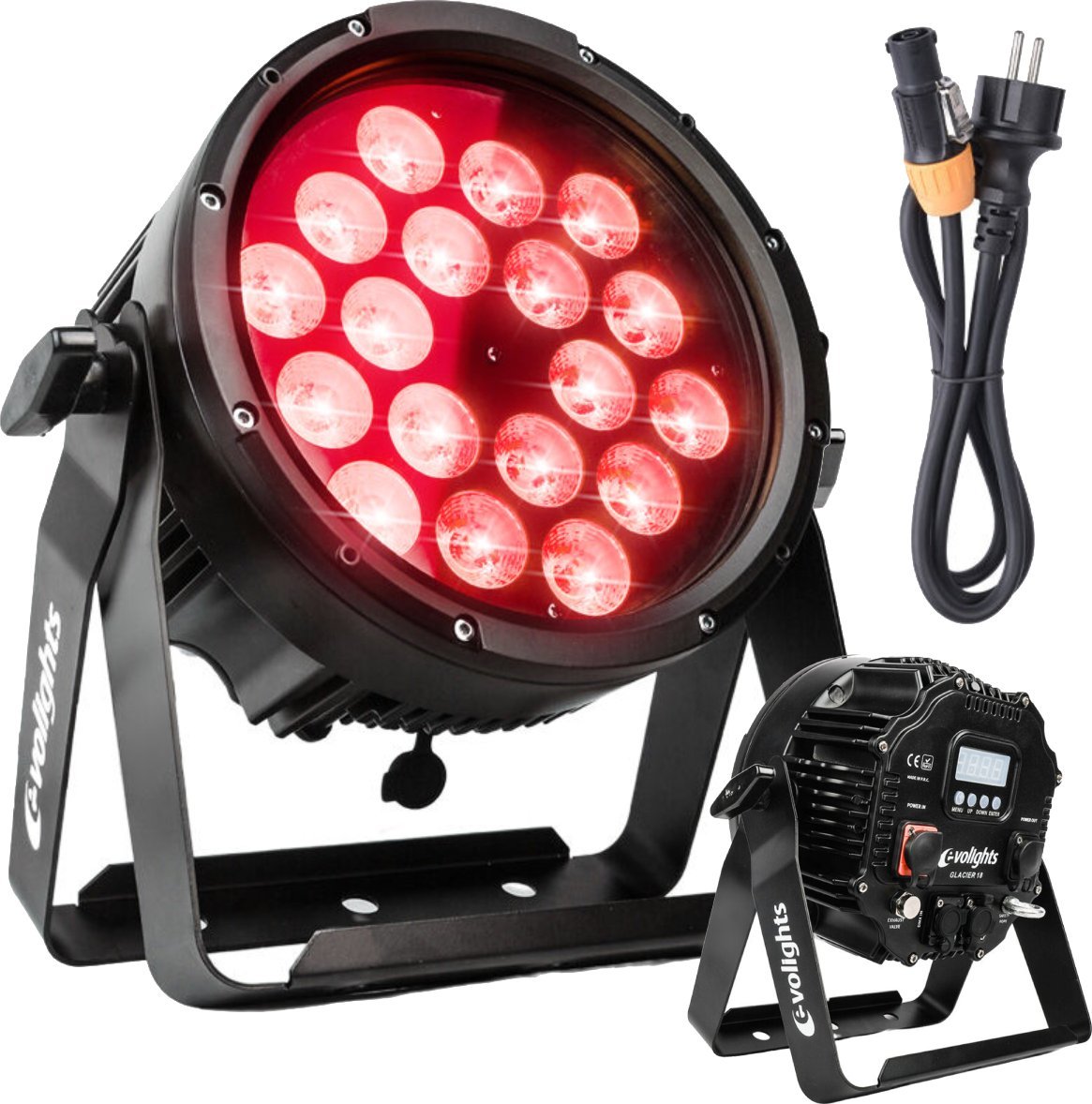 REFLEKTOR ZEWNĘTRZNY OŚWIETLENIE SCENICZNE LED RGBWA UV 18X12W IP65