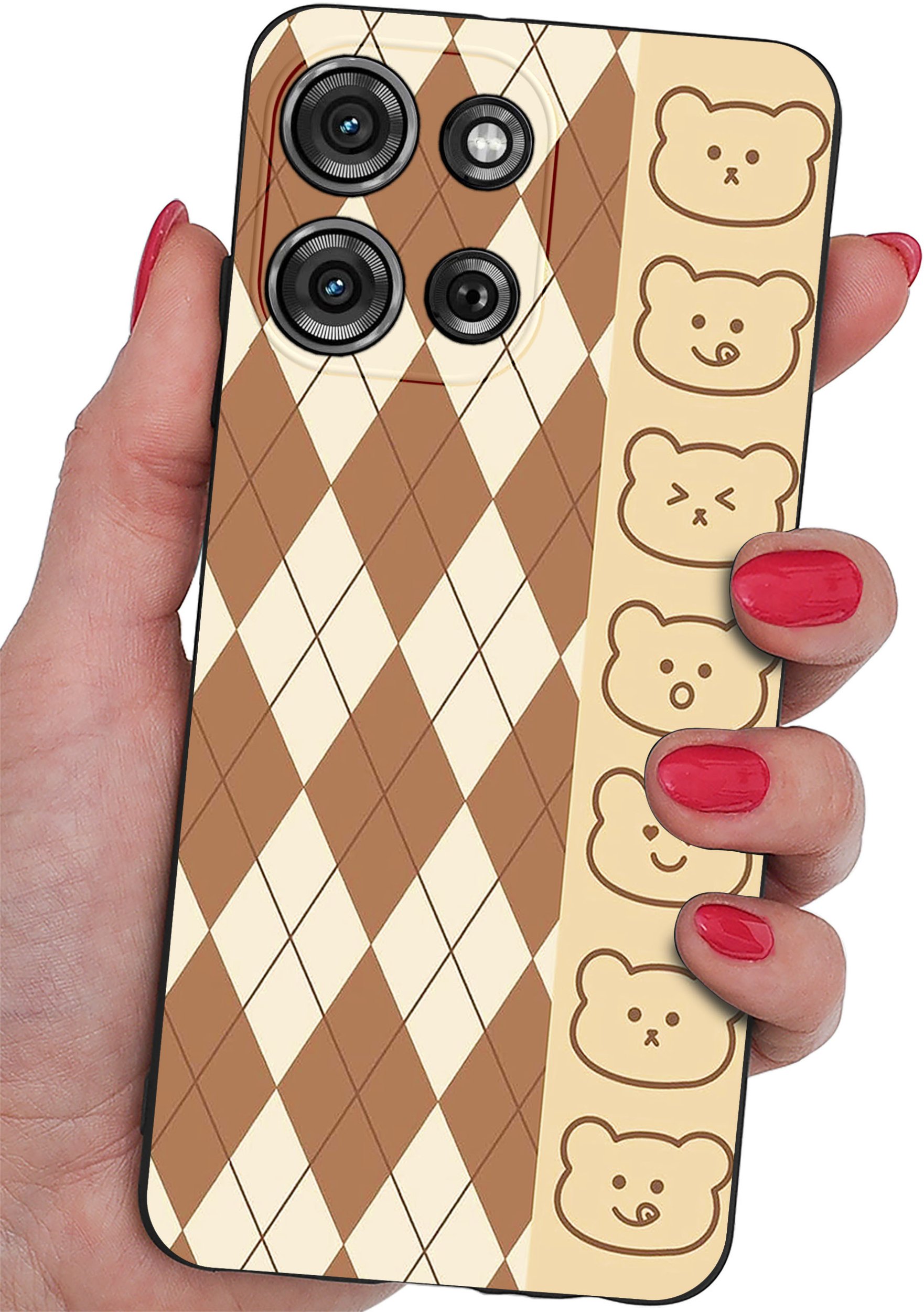 Etui do Motorola G75 5G | WZORY | SILIKONOWE MATT SZKŁO 9H