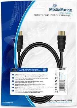 Kabel MediaRange HDMI - HDMI 1m czarny (MRCS195)