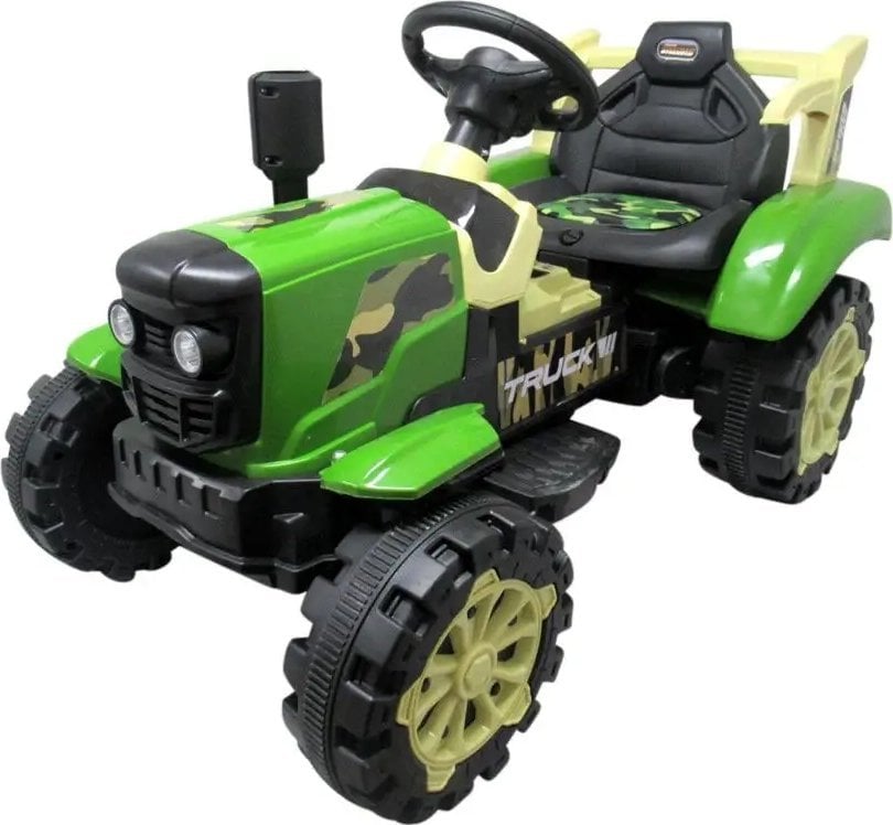 R-Sport TRAKTOREK C2 zielony na akumulator z przyczepką Muzyka