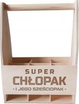 Koszulkowy Super chłopak i jego sześciopak - nosidło na piwo z grawerem na prezent