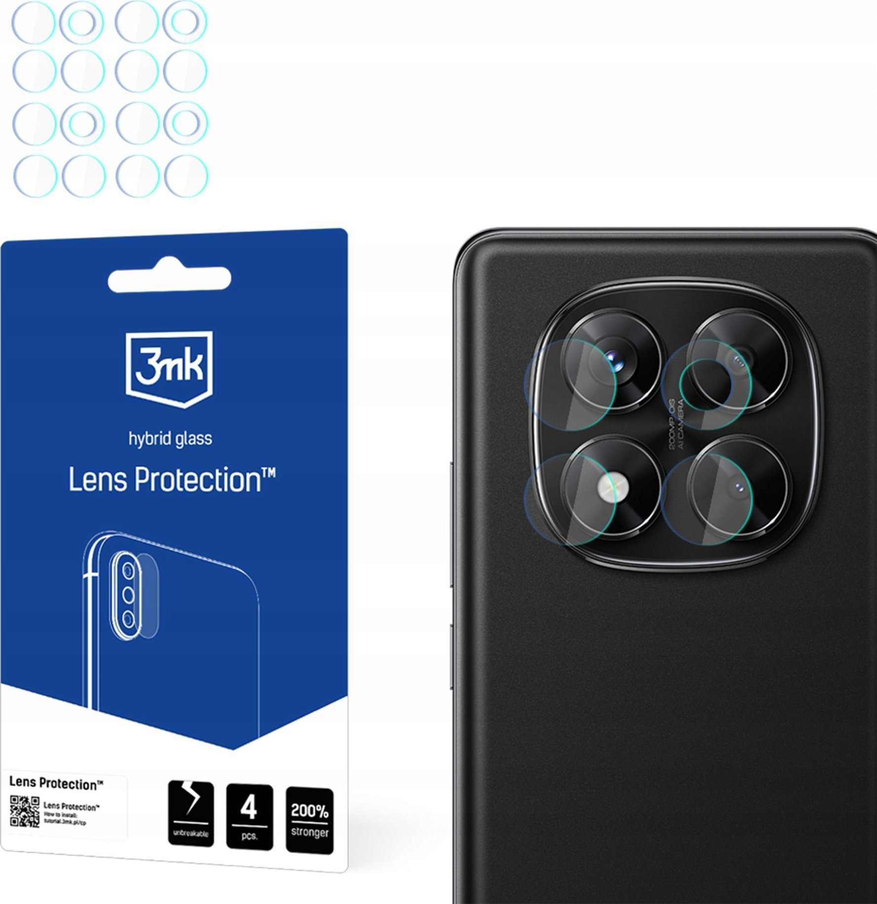 Ochrona na obiektyw aparatu 3MK Lens Protection do Redmi Note 14 Pro 4G