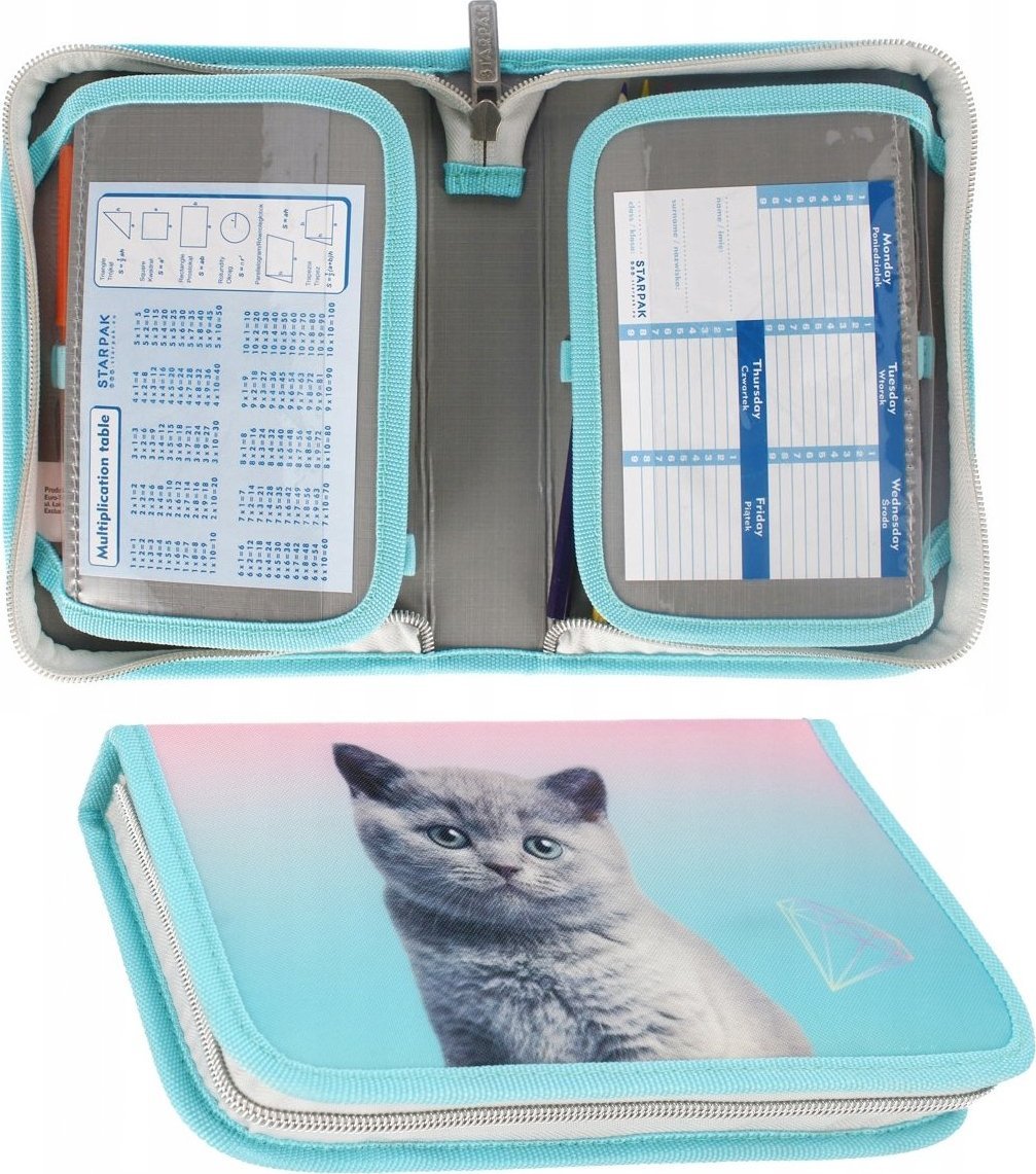 Piórnik Starpak Piórnik rozkładany szkolny wyposażenie Kotki