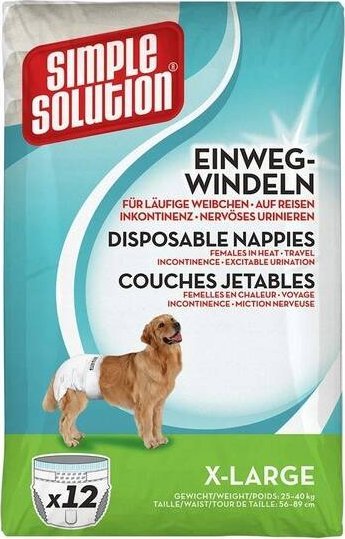 Simple Solution Simple Solution Pieluchy jednorazowe dla suczek XL 12szt.