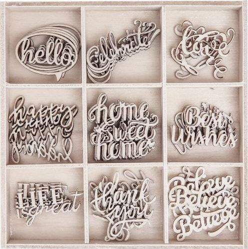 DP Craft Kształty z drewna DPCRAFT Słowa 45szt. Dalprint