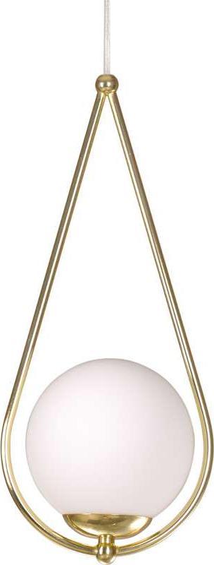 Lampa wisząca Kaja LAMPA wisząca K-4775 szklana OPRAWA kula ball ZWIS kropla łezka mosiądz biała