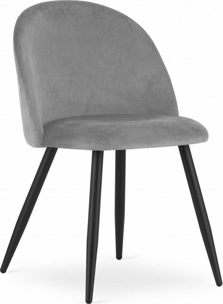 Krzesło BELLO - aksamit jasnoszare / nogi czarne x 1