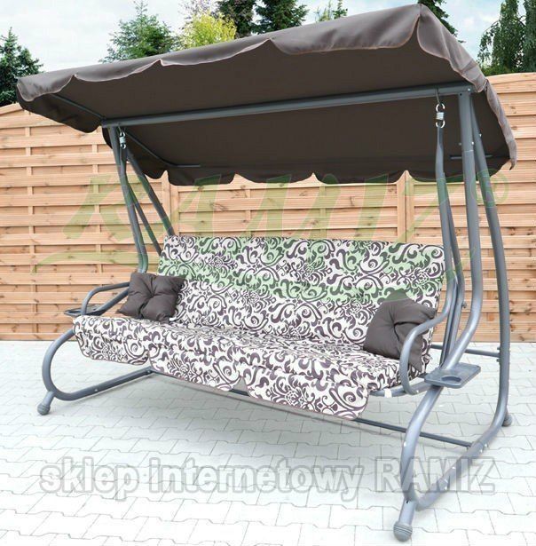 Ramiz HUŚTAWKA OGRODOWA 2w1 Leżanka 3-4 osobowa 214cm x 168 cm x 114 cm huśtawka Ramiz