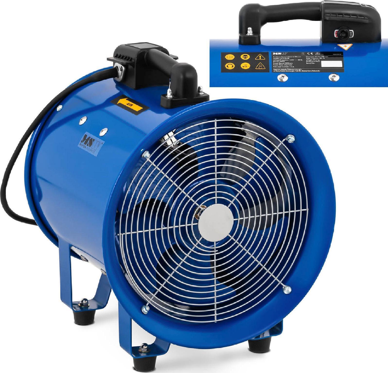 Wentylator MSW Wentylator dmuchawa przemysłowa osiowa do chłodzenia i cyrkulacji powietrza 500 W śr. 300 mm Wentylator dmuchawa przemysłowa osiowa do