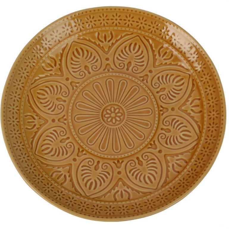 Ceramiczny talerz ze żłobionym wzorem, Ø 26,5 cm