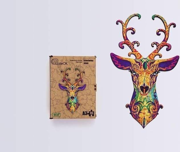PuzzleOK Puzzle drewniane eko 95 Szlachetny jeleń A3