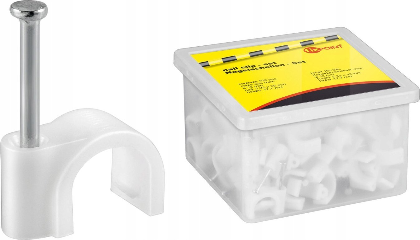 Organizer Goobay Obejma kablowa, biały - Wysokość 17.7 mm