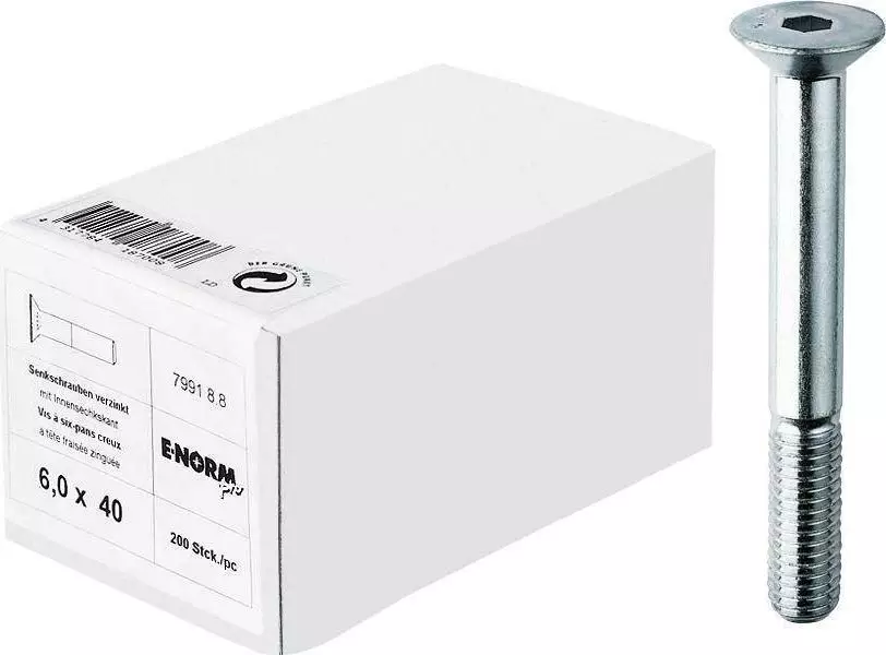 E-NORMpro DIN 7991 8.8 ocynk. galw. M4x12, opak.handl.E-NORMpro