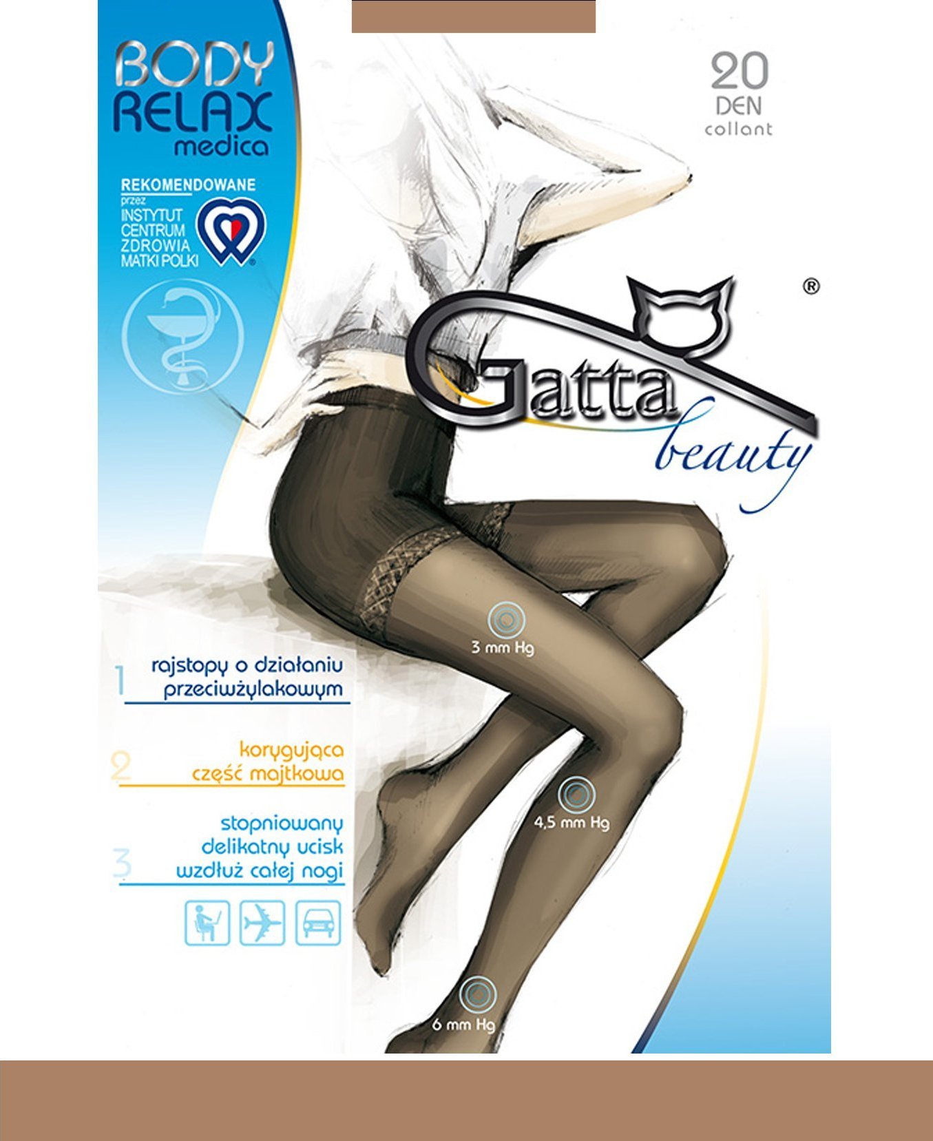 Gatta GATTA BODY RELAXMEDICA 20DEN 3-M/Beige