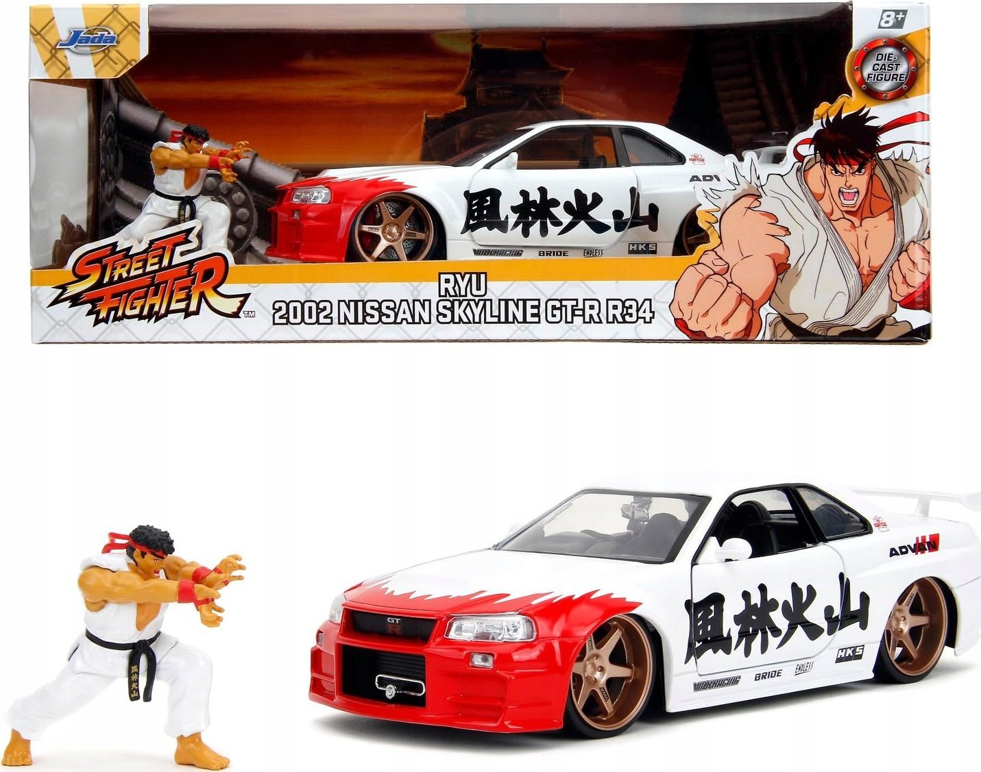 Jada Jada Street Fighter Ryu 1:24 Nissan Skyline GTR 253255071