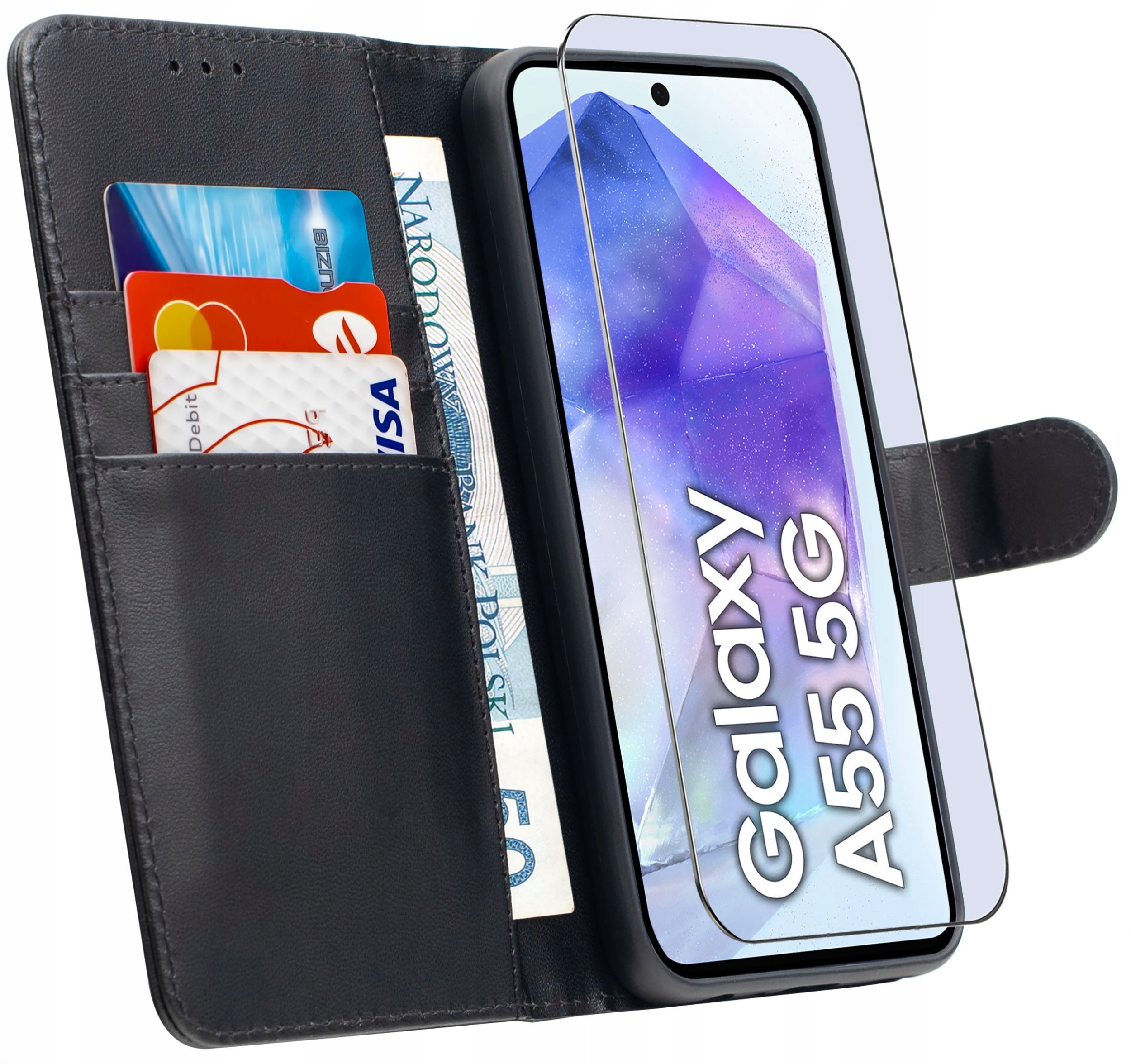 ETUI do Samsung A55 5G | SKÓRZANE PORTFEL BOOK TOKRA CASE CLASSIC + SZKŁO