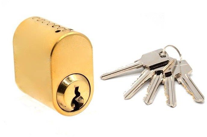 SCAND TYPE OVAL CYLINDER 32MM BRASS 5K