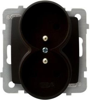 Ospel Gniazdo Karo podwójne z uziemieniem czekoladowy metalik (GP-2SRZ/m/40)