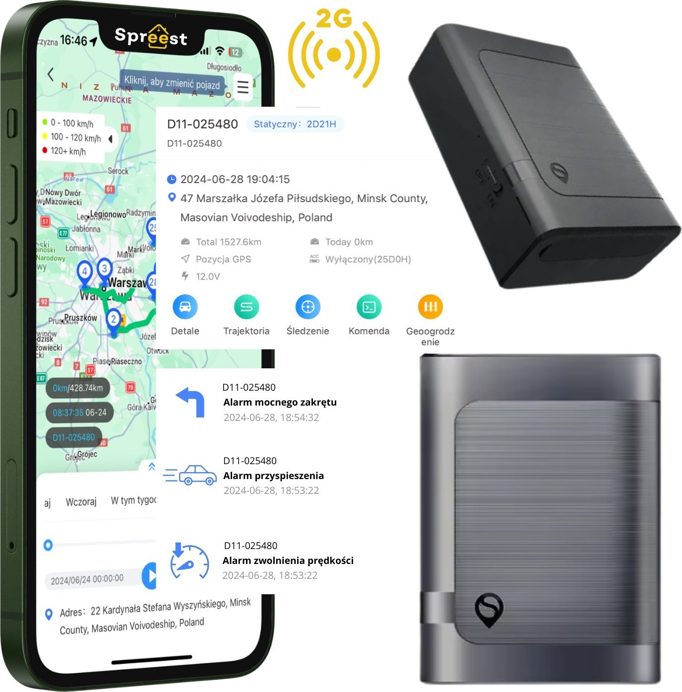 Moduł GPS Spreest LOKALIZATOR GPS MAGNES DO POJAZDÓW ROWERU AUTA SAMOCHODU BEZ ABONAMENTU
