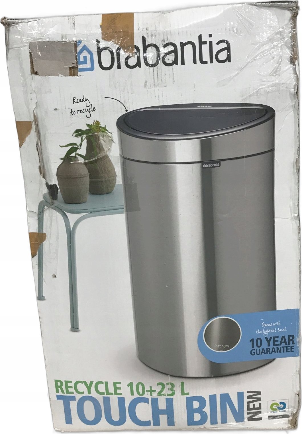 Kosz na śmieci Brabantia Brabantia Waste Bin Touch Bin New,recycle, 23+10 L Platinum