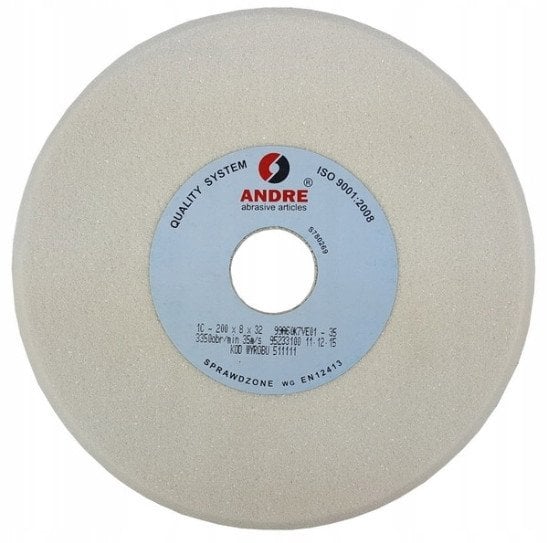 ANDRE PROFILED GRINDING WHEEL 200mm x 8mm x 32mm 99A60K7VE01-35 WHITE "TYPE 1C"