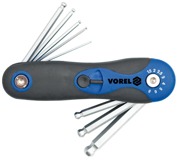 Vorel Zestaw kluczy imbusowych hex wielofunkcyjne 1,5-8mm z kulką 8szt. (56505)