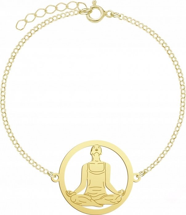 Radziszewska Jewellery Złota Bransoletka Kwiat Lotosu Joga 925 Prezent GRAWER ŻYCZENIA GRATIS