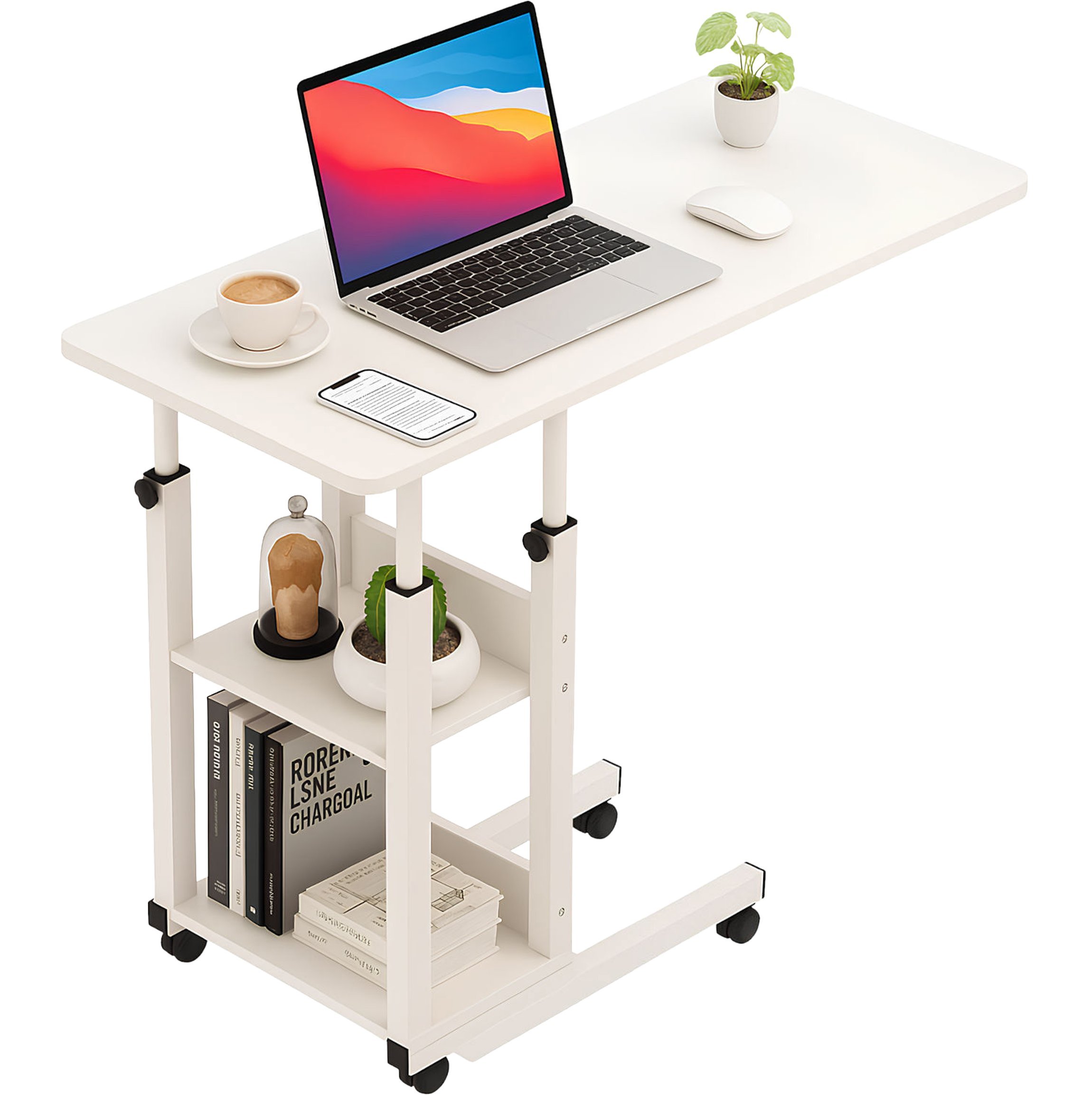 MOZOS BLD-WH MOBILNY WÓZEK STOLIK NA KOŁACH POD PROJEKTOR LAPTOP KOMPUTER