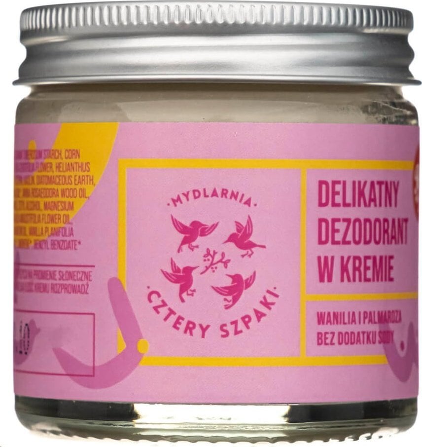 Mydlarnia Cztery Szpaki Cztery Szpaki, Delikatny Badaj się Dezodorant w kremie, 60ml