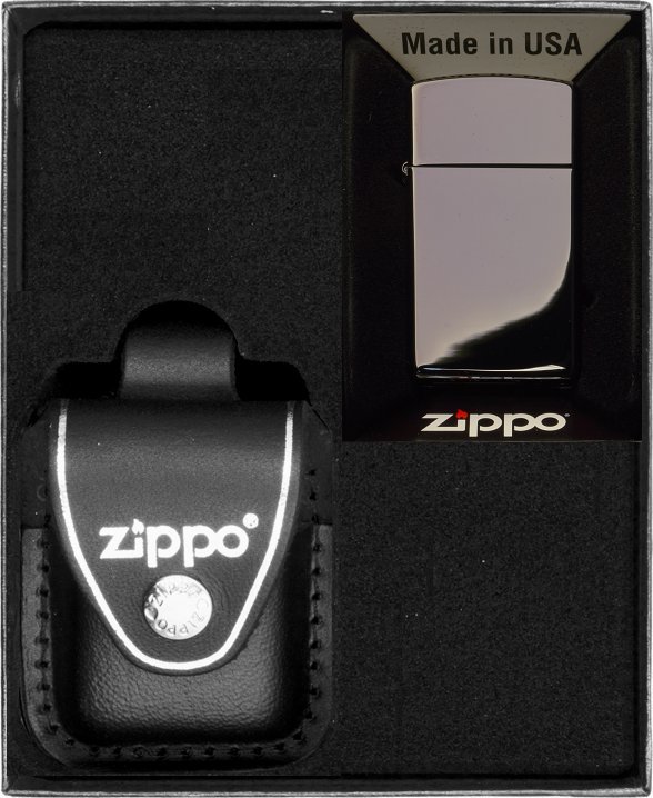 Zestaw ZIPPO Zapalniczka BLACK ICE SLIM Prezentowy No3